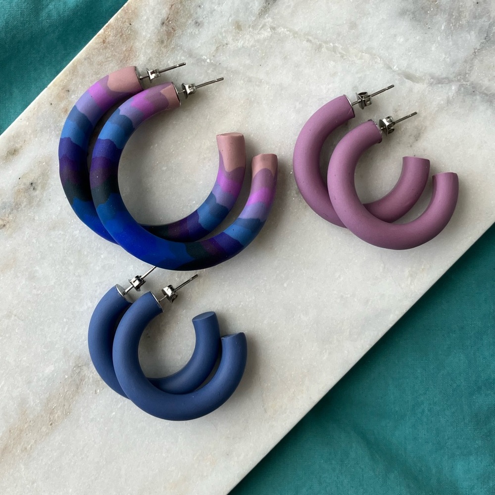Polymer Clay Hoops - Set #5 - Picture 3 of 6